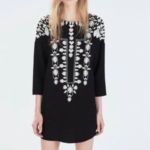 Zara embroidered dress